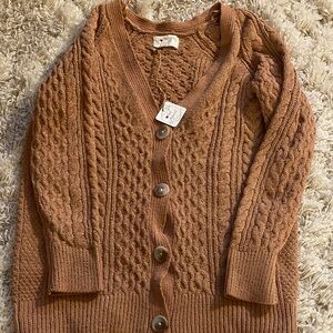 Poof! Cozy Brown Cable Knit Cardigan